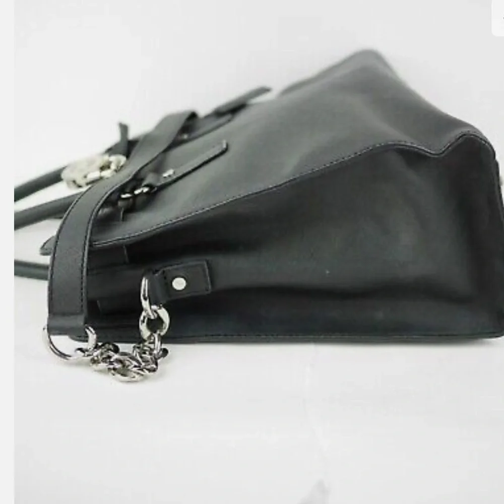 MICHAEL KORS HAMILTON BAG LEATHER DROP CHAIN STRAPS ,SILVER  MK BRILLIANT LOCK - Picture 6 of 15